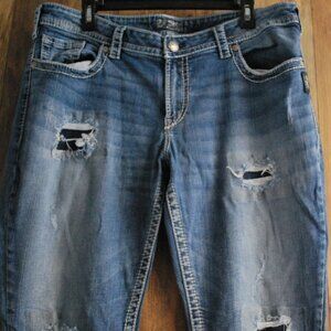 Silver Pioneer Plus Size Womens Distressed Jeans Size 18 x 33